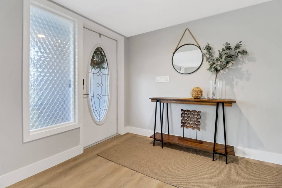 The front door operates on an electronic door lock, allowing you to come and go with ease with no keys to keep track of.