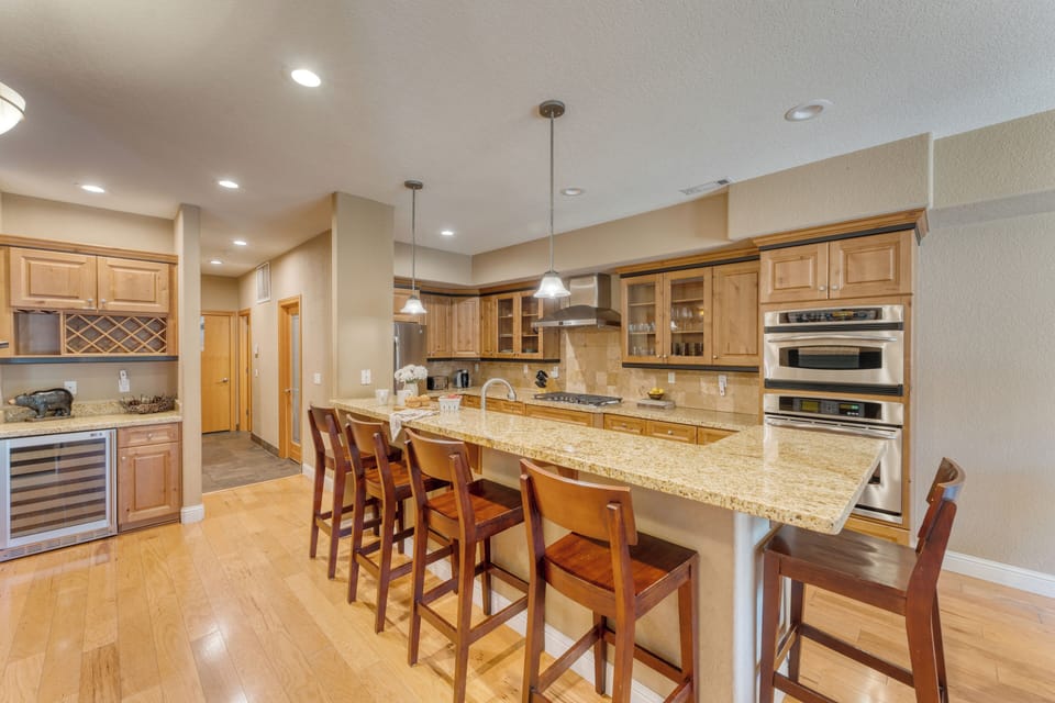 Sleek and spacious kitchen.