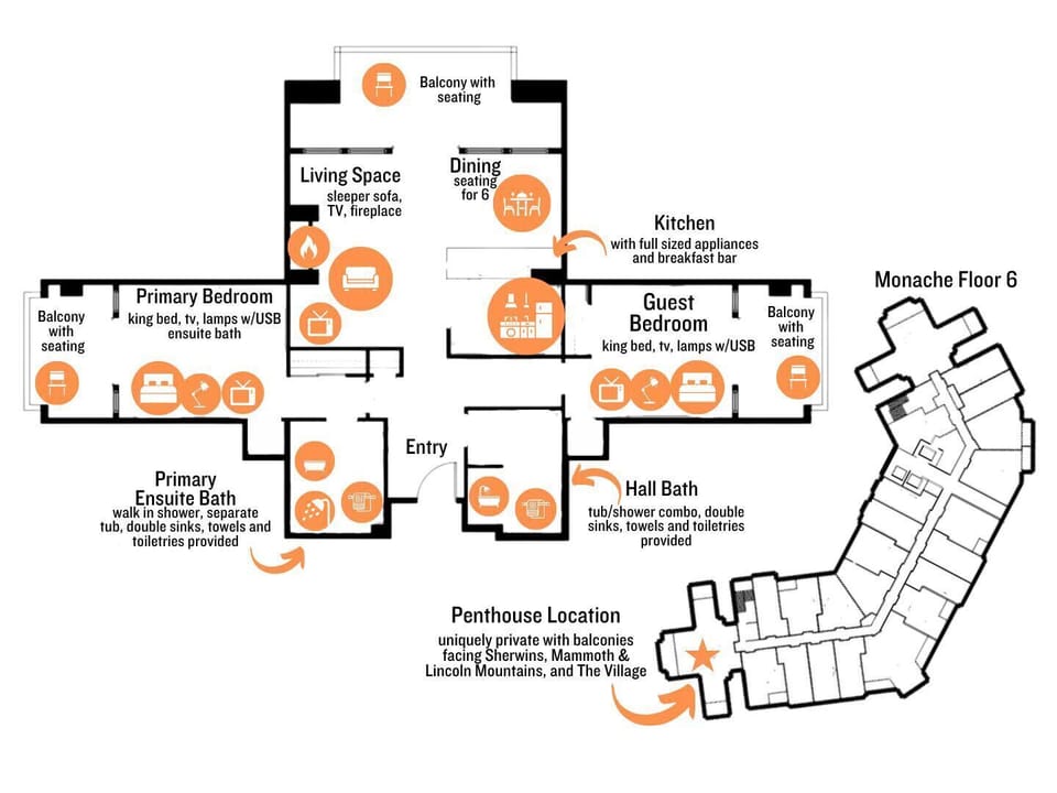 Penthouse floor plan and location