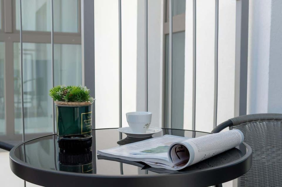Enjoy your morning coffee or evening wine on the private balcony with a small table and chairs. Peaceful surroundings and fresh air included.

