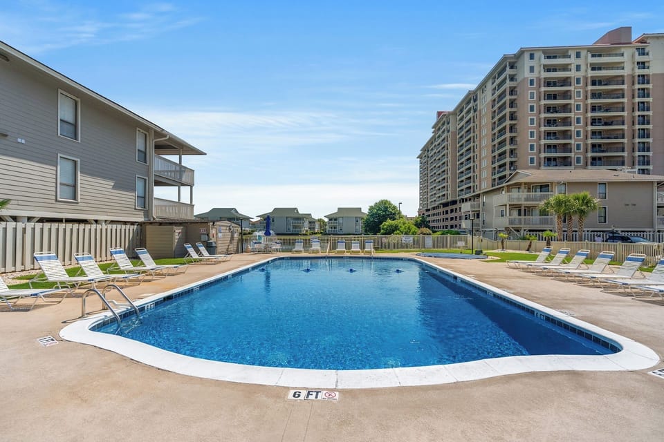 Take a cool dip in the sparkling pool.