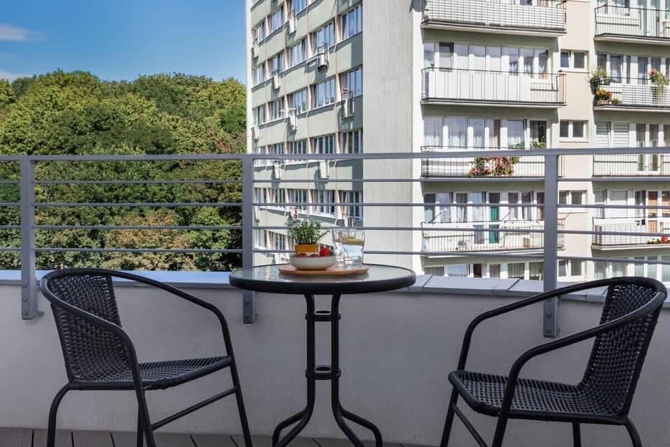 View from the apartment of the surrounding area. 