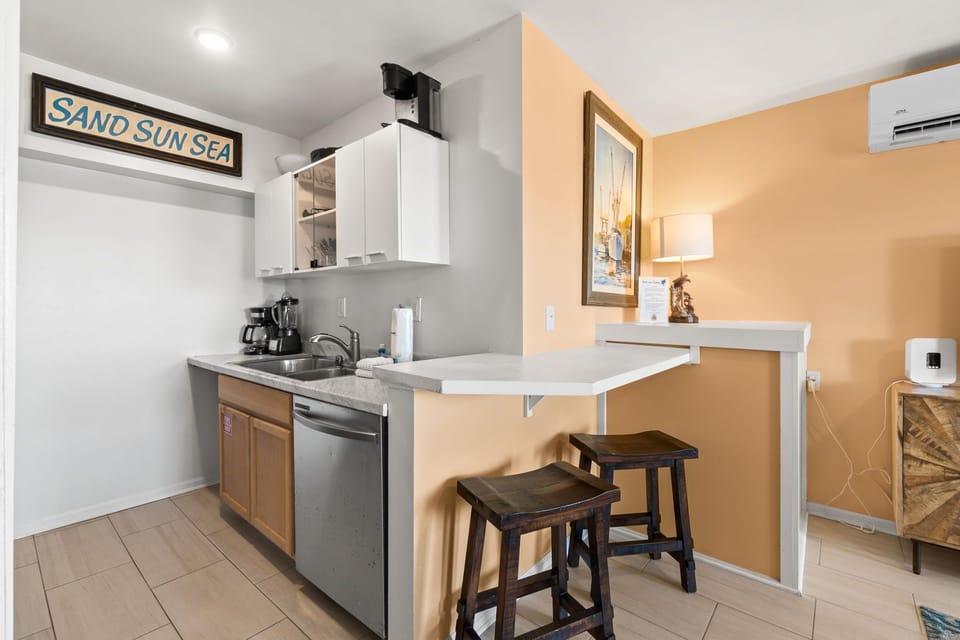 kitchen with bar dining 