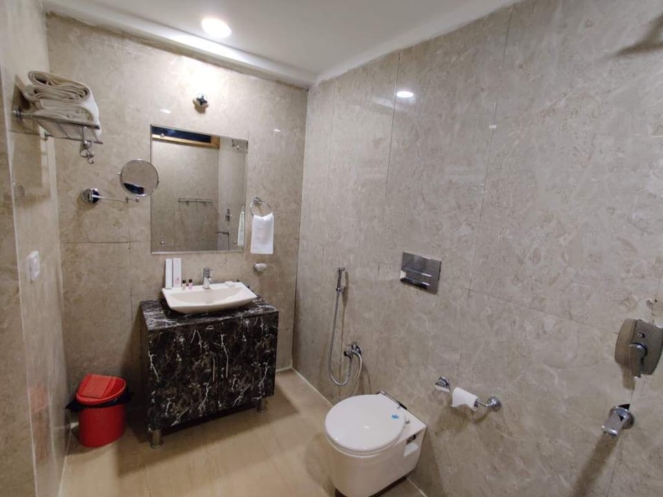 Deluxe Double Room | Bathroom | Shower, free toiletries, hair dryer, slippers