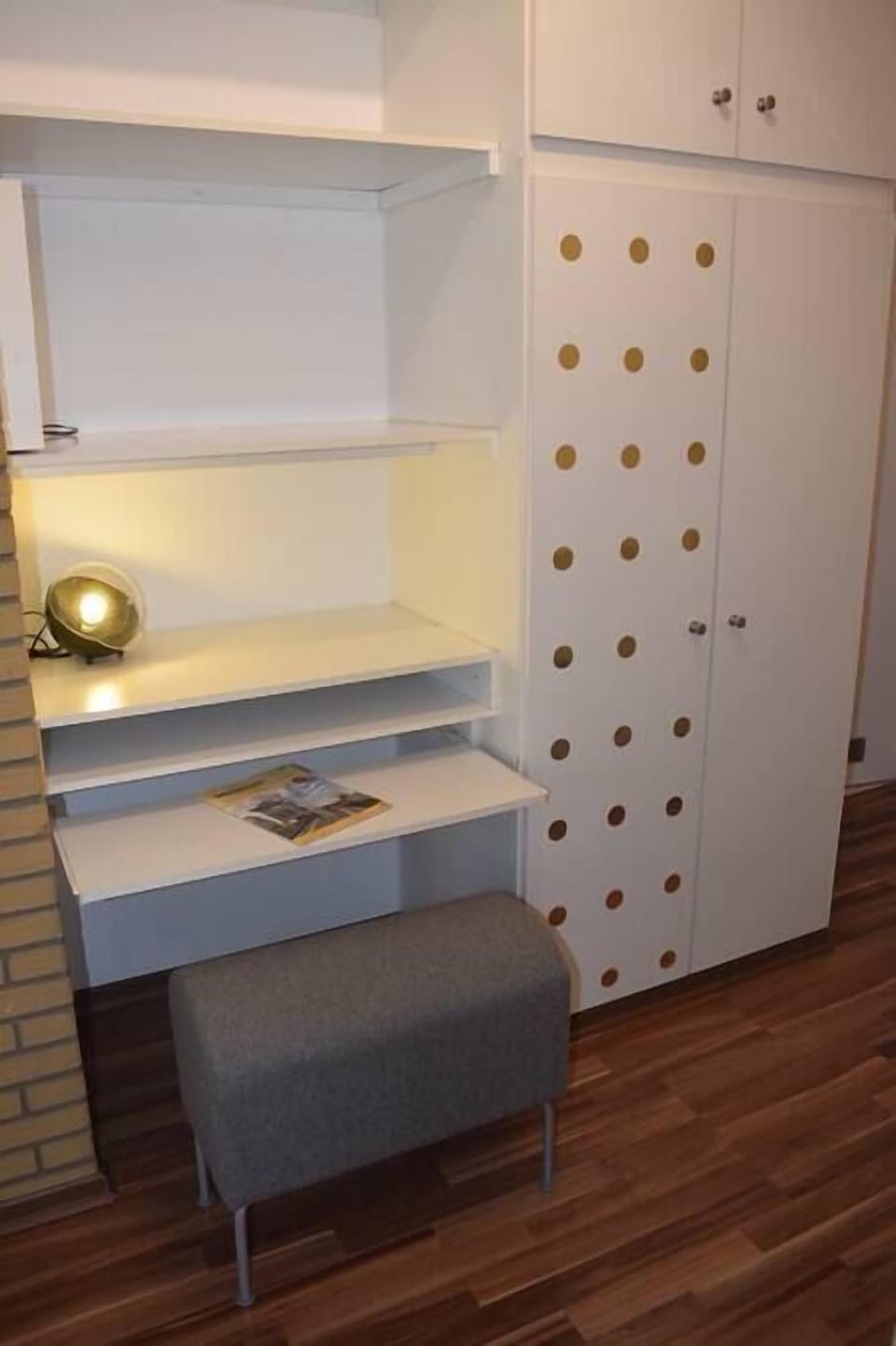 Your study corner next to the big wardrobe. 