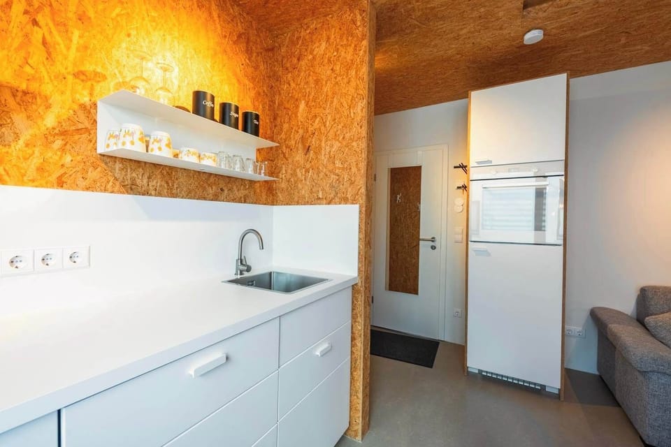 Entrance area leading into the apartment’s open living space.