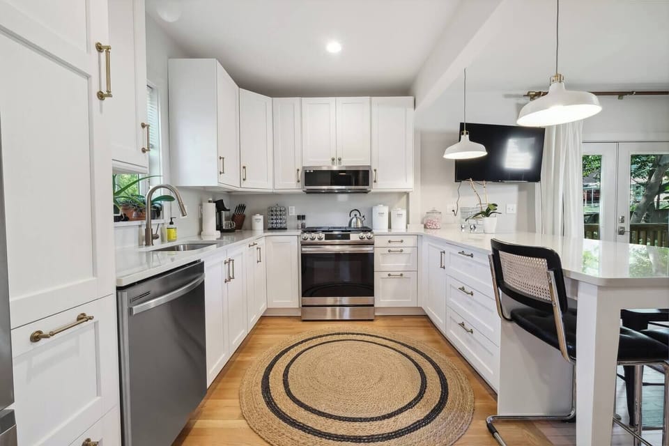 Fully outfitted kitchen on the main floor of the home