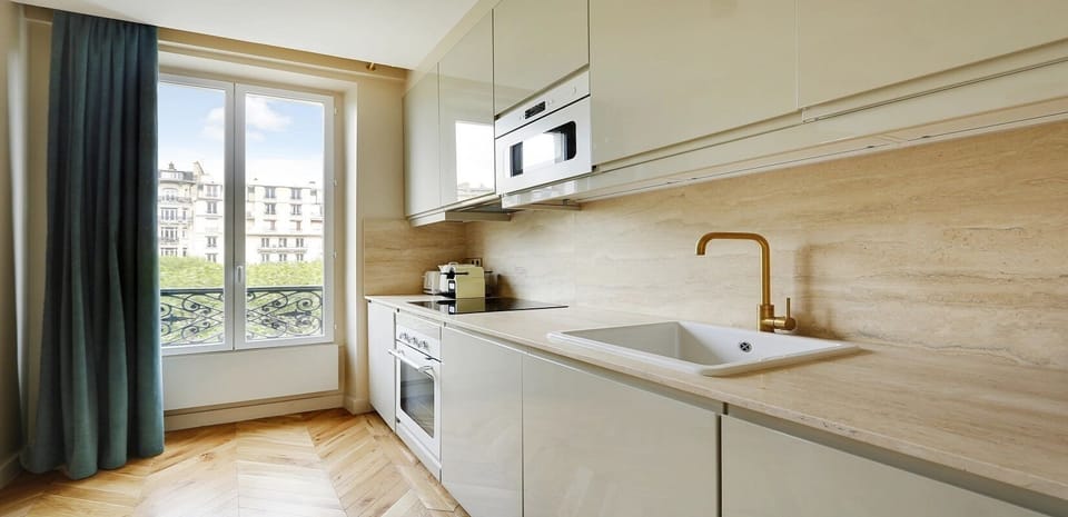 The kitchen is fully equipped, perfect for a stay like at home