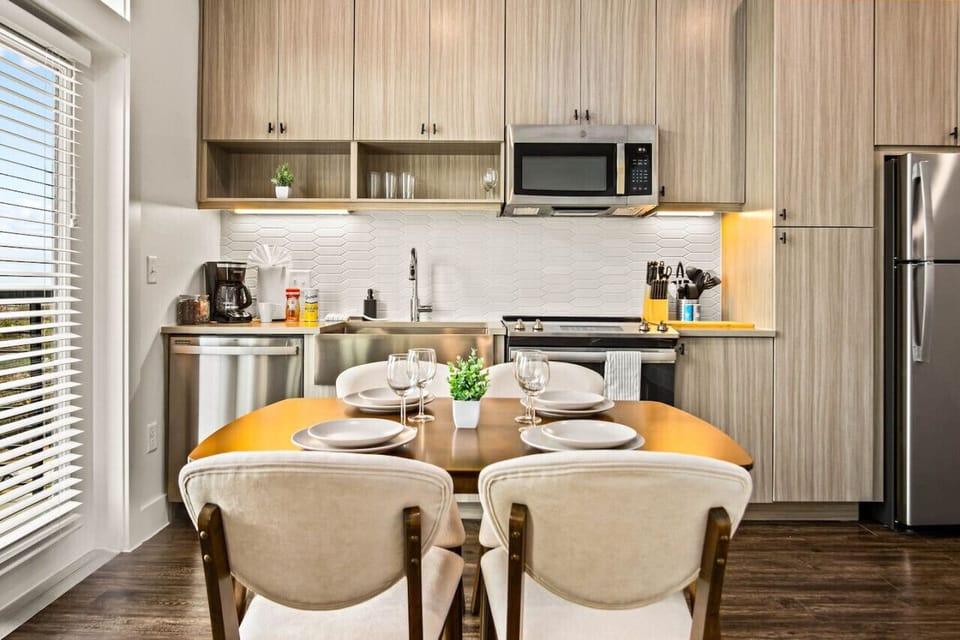 As you take your seat, the dining room's sophisticated design sets the stage for memorable meals and conversations.