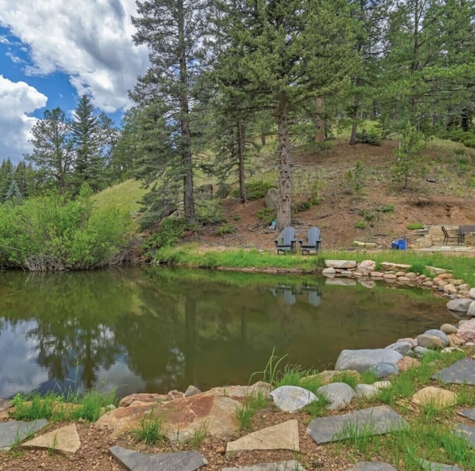Our Cabin is situated on over 5 acres and has its own private pond down the hill from the Cabin.