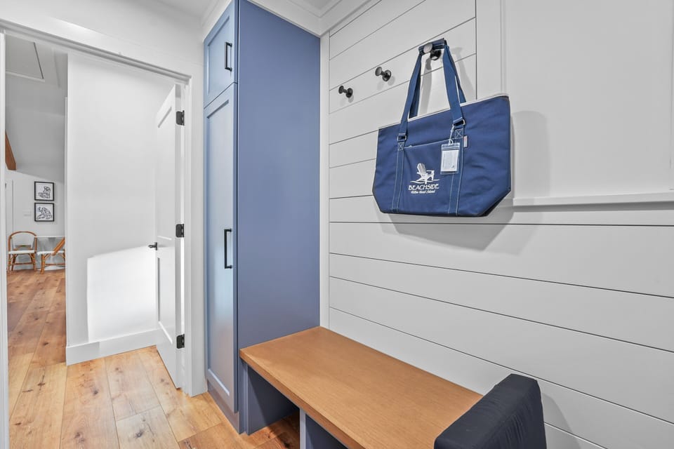 Mud room with extra refrigerator