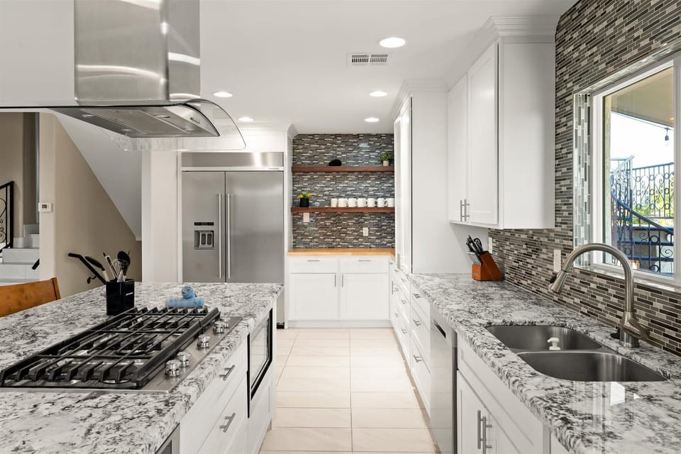 Featuring sleek granite countertops that combine style with functionality