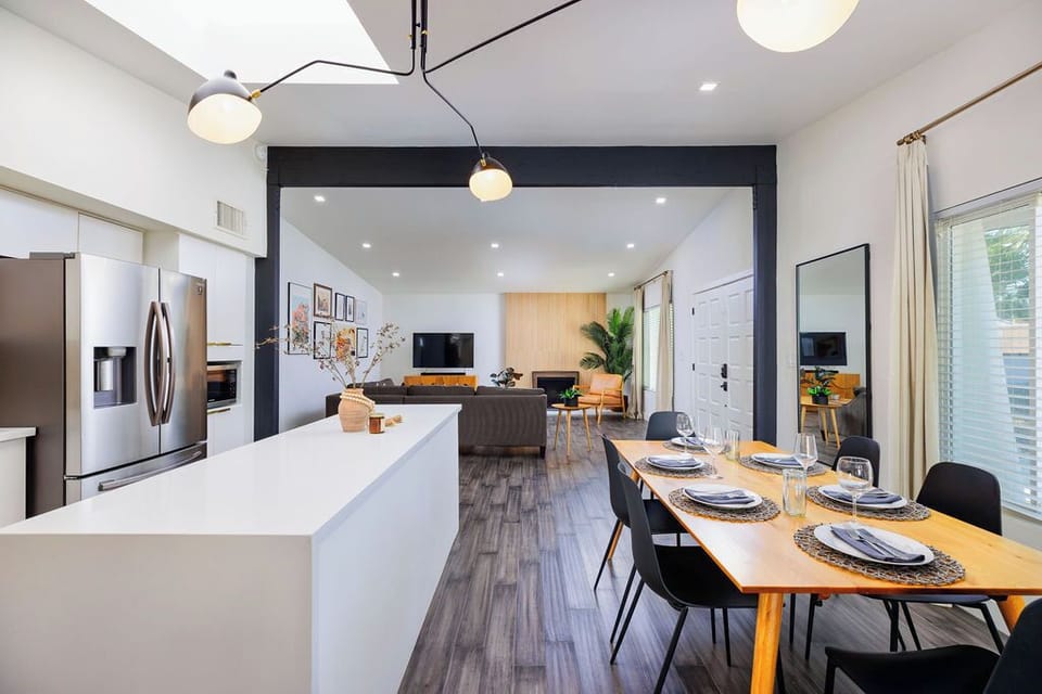The kitchen comes fully equipped with all the essentials for effortless meal prep.