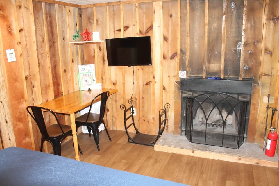 Cabin 9 fireplace