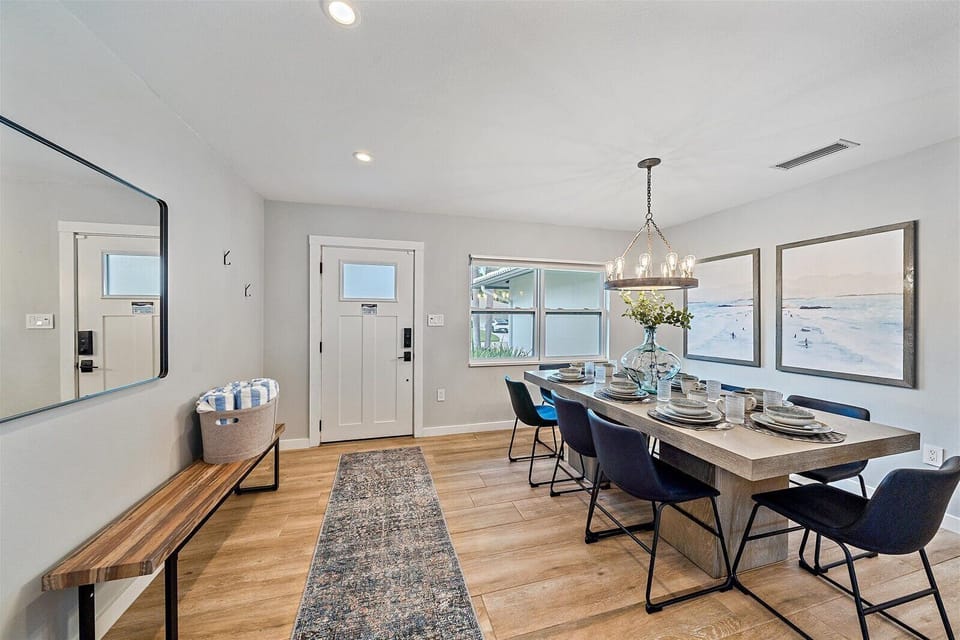 The dining space easily seats 8!