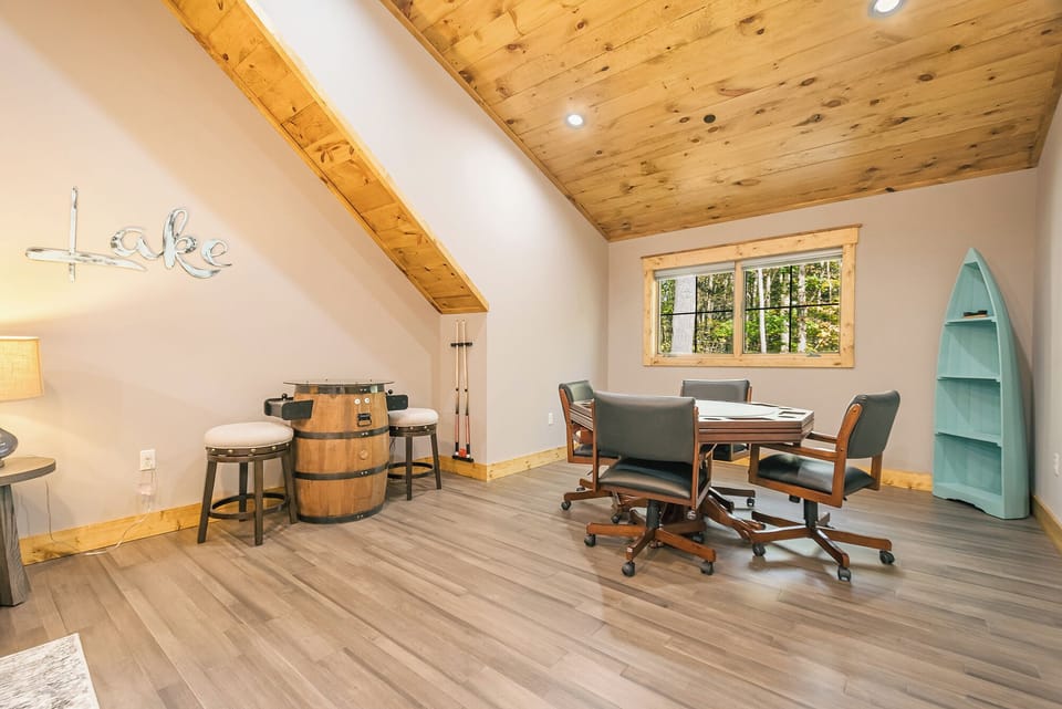 Play poker or the barrel-style arcade games.