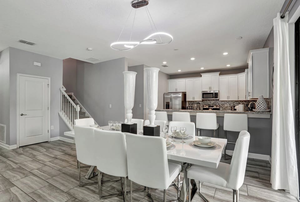 Dining table seats 8