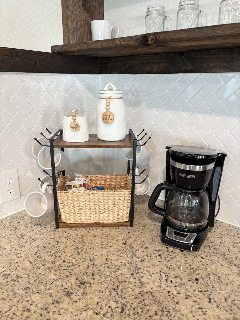 Coffee maker, coffee grounds and sugar provided for your stay.