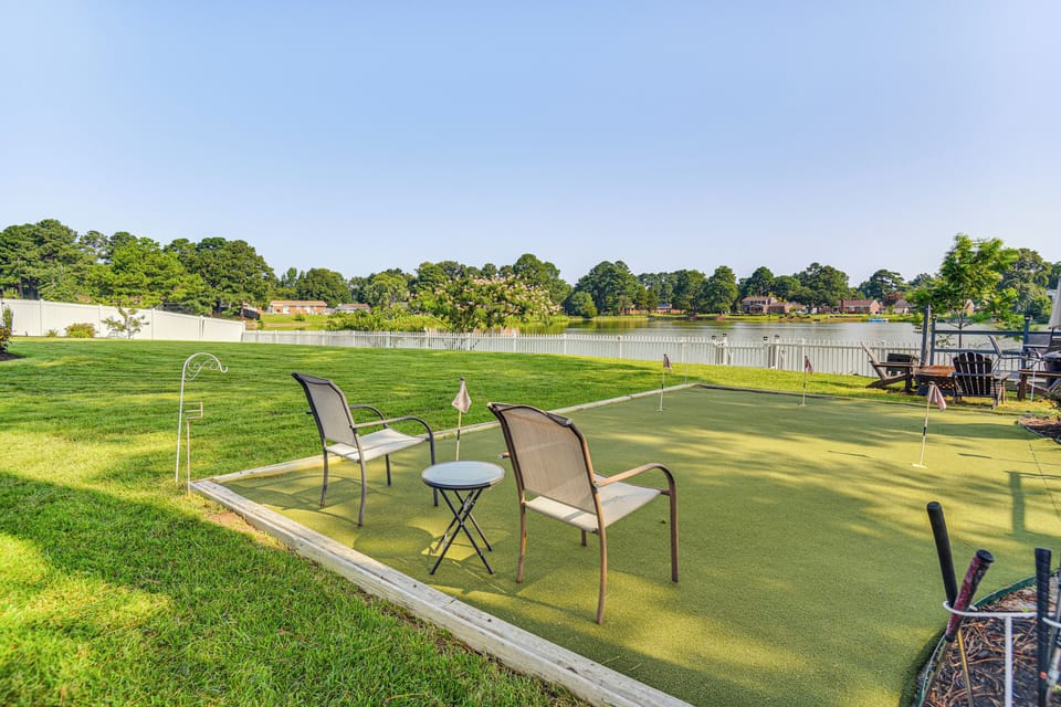 Backyard | Putting Green | Lake Access | Seasonal Pool w/ Spa
