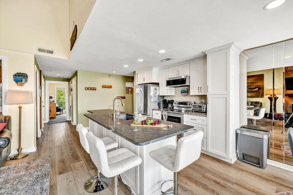 Enjoy casual dining with stylish bar seating that overlooks the kitchen.