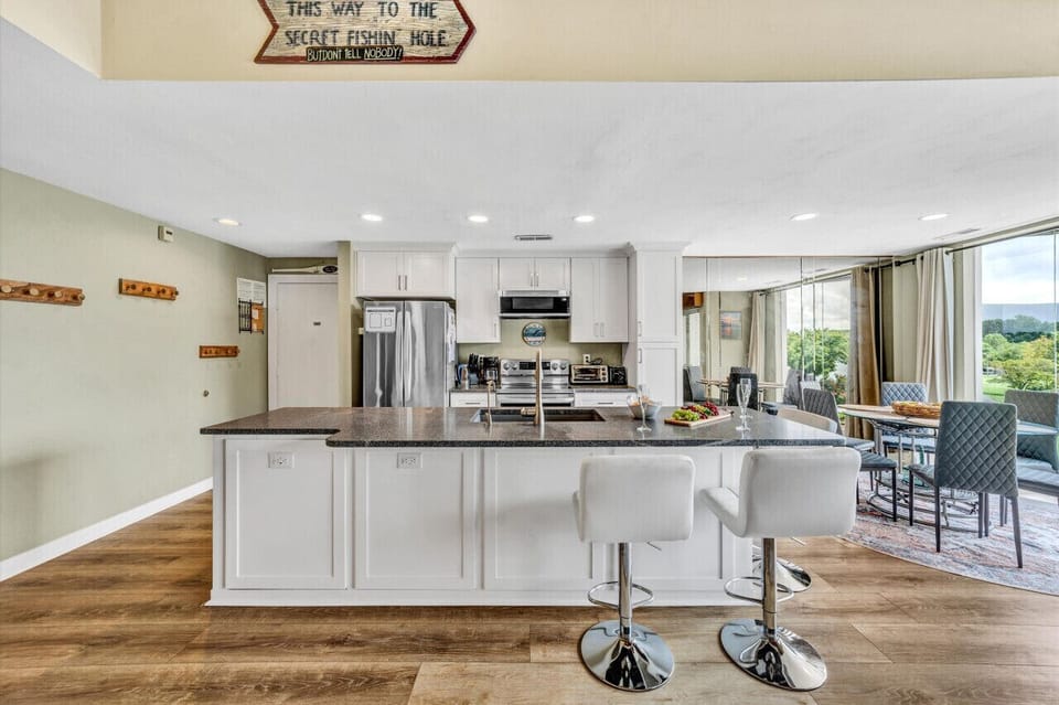 Enjoy casual dining with stylish bar seating that overlooks the kitchen.
