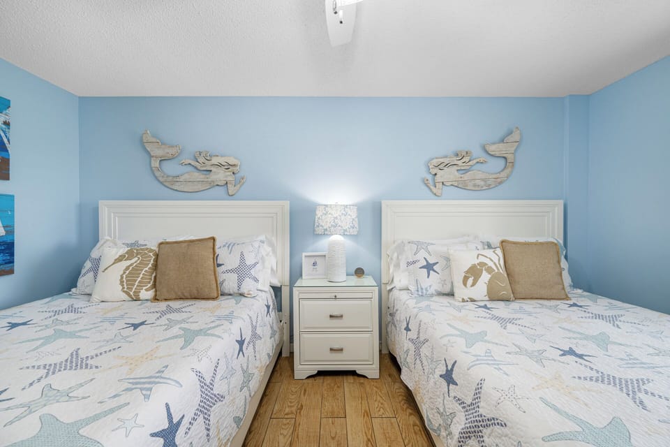 Guest Bedroom #2 with TV and Ceiling Fan