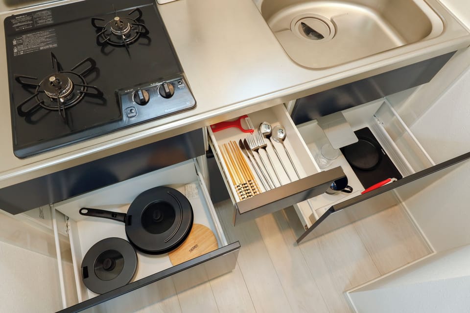 2-person Accommodation , Non Smoking | Private kitchen | Mini-fridge, microwave, stovetop, cookware/dishes/utensils