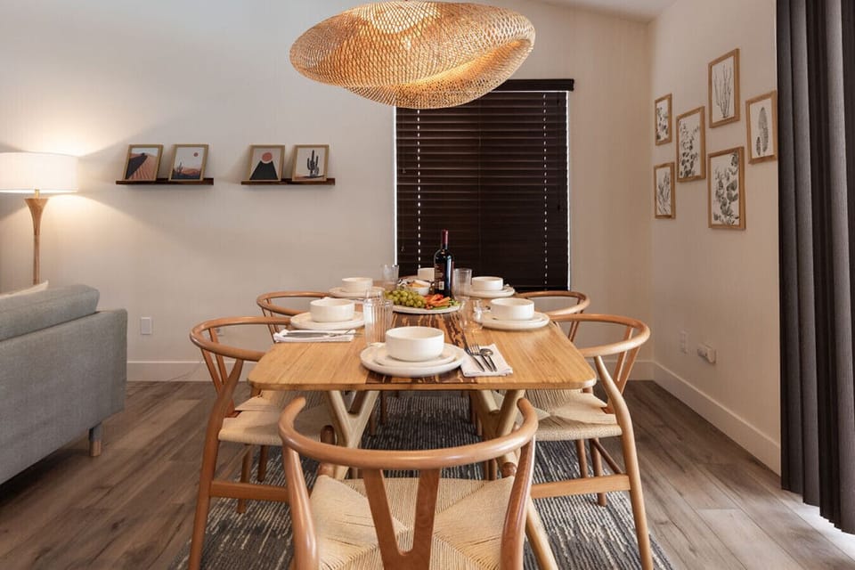 Enjoy your meals at this beautiful dining table with seating for six.