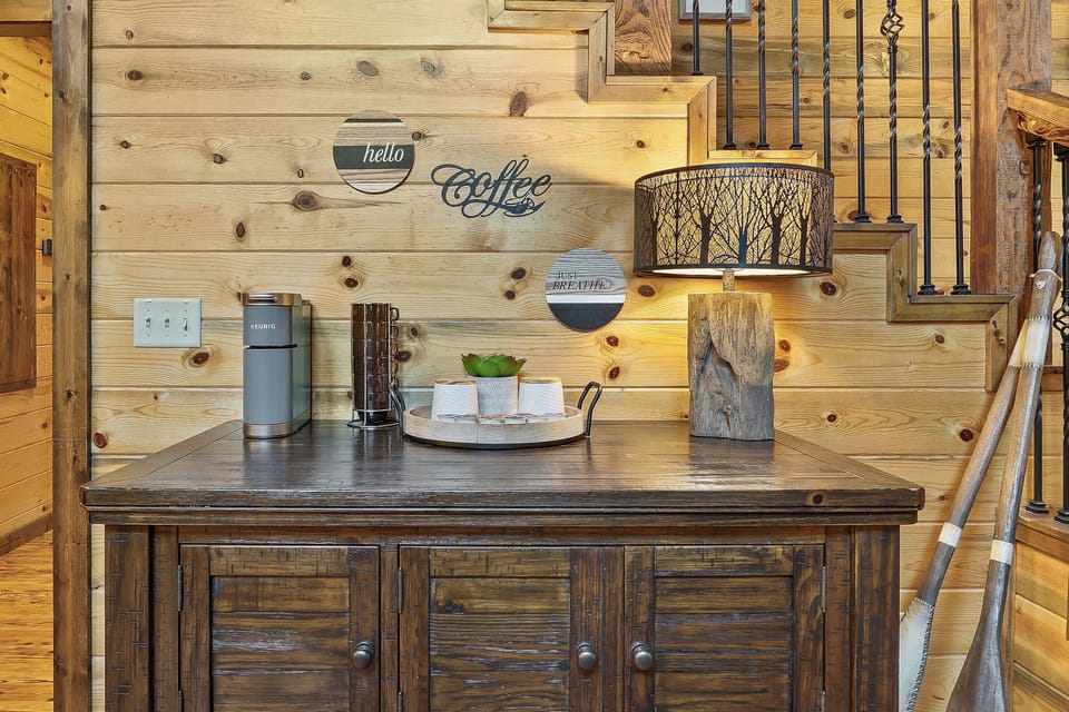 We know how important it is to start your day right so we've set up a coffee station with a Keurig coffee machine.