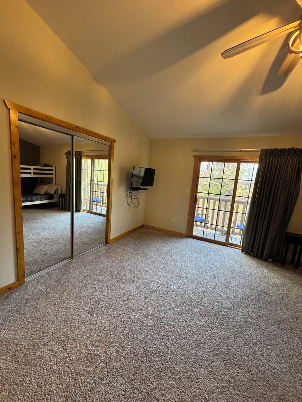 Guest room - full length mirrors with personal balcony