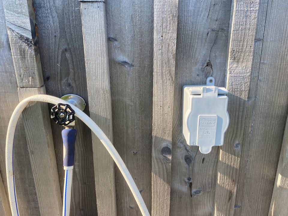 RV outlet on the side of the house.