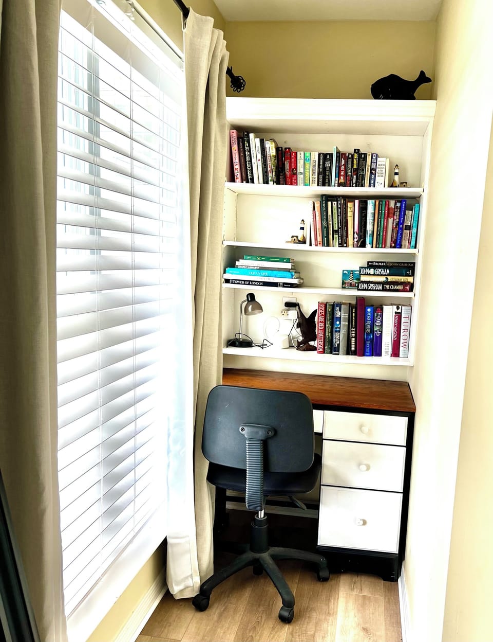 Office space in alove in master looks out to private deck and beach