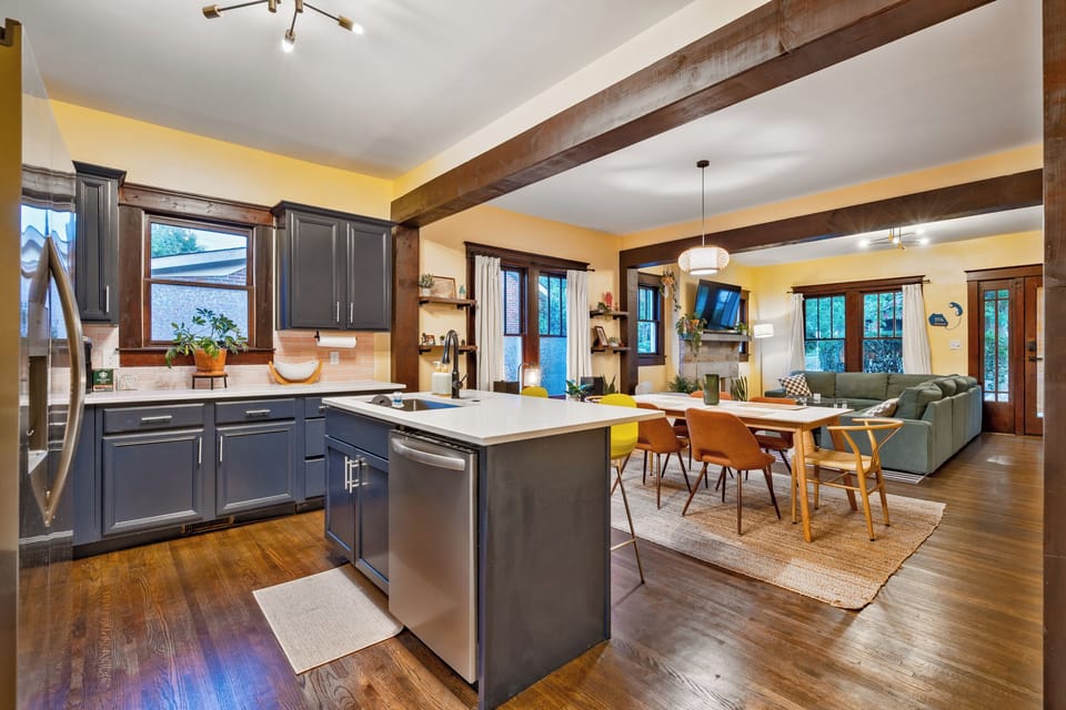 open concept layout on the main floor 