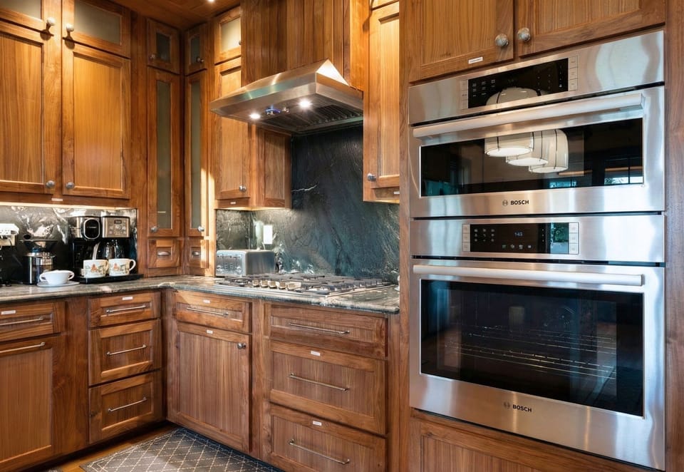Whip up your favorite dishes in this fully stocked kitchen, featuring plenty of counter space and all the essentials.