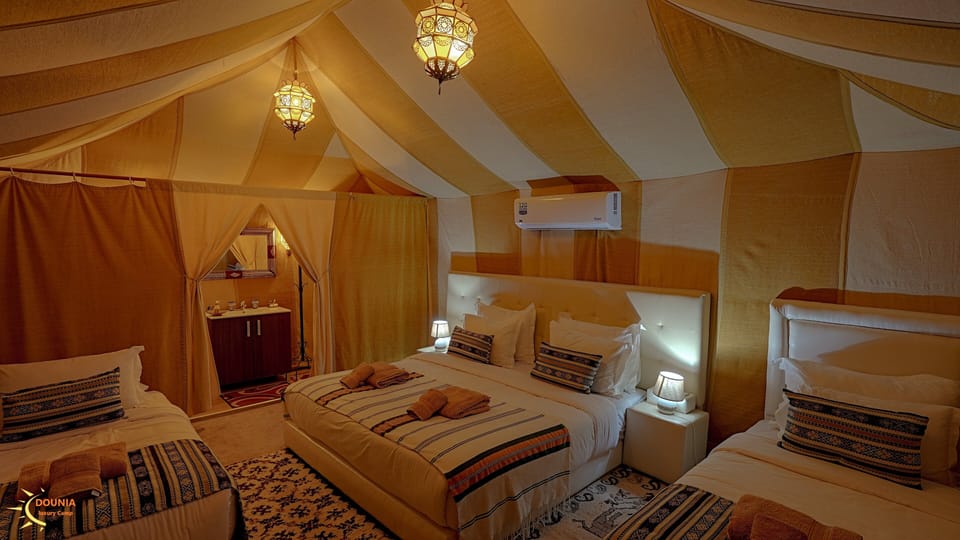 Deluxe Quadruple Room, Desert View | Egyptian cotton sheets, premium bedding, down comforters