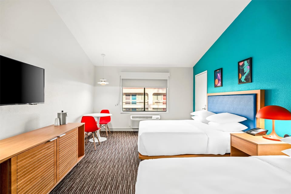 Room, 2 Queen Beds | Pillowtop beds, blackout drapes, iron/ironing board