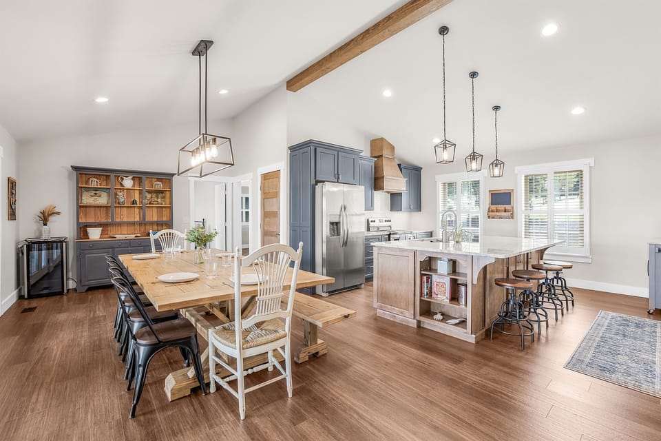 Cook up big meals or easy breakfasts for your crew in the remodeled kitchen. 
