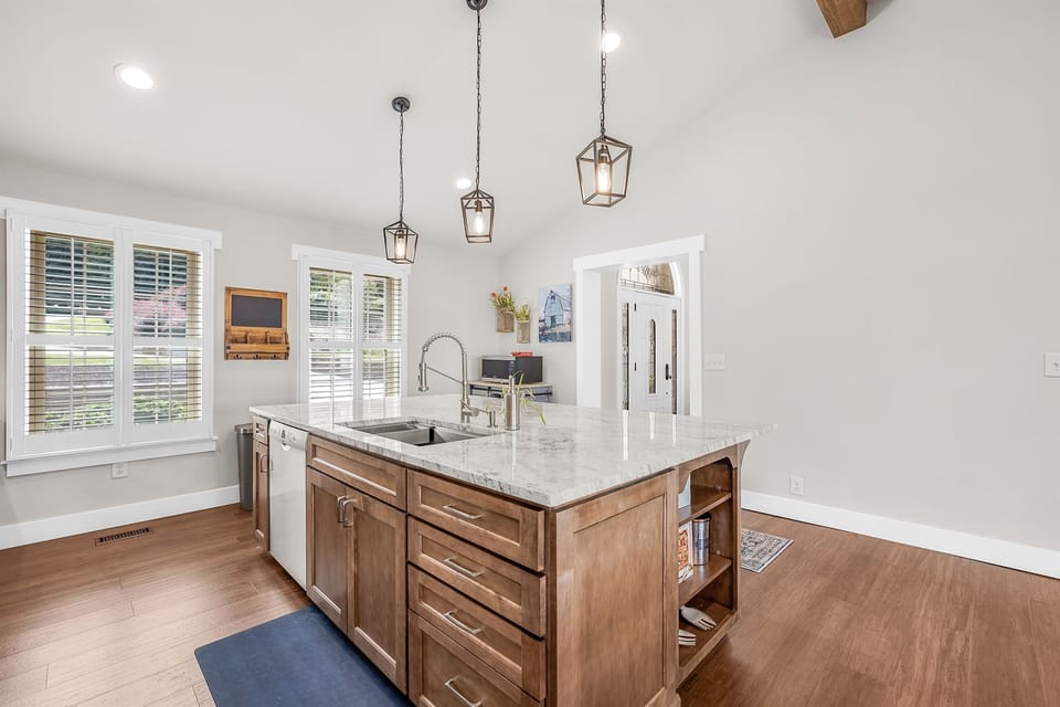 Cook up delicious meals in the fully stocked kitchen. 