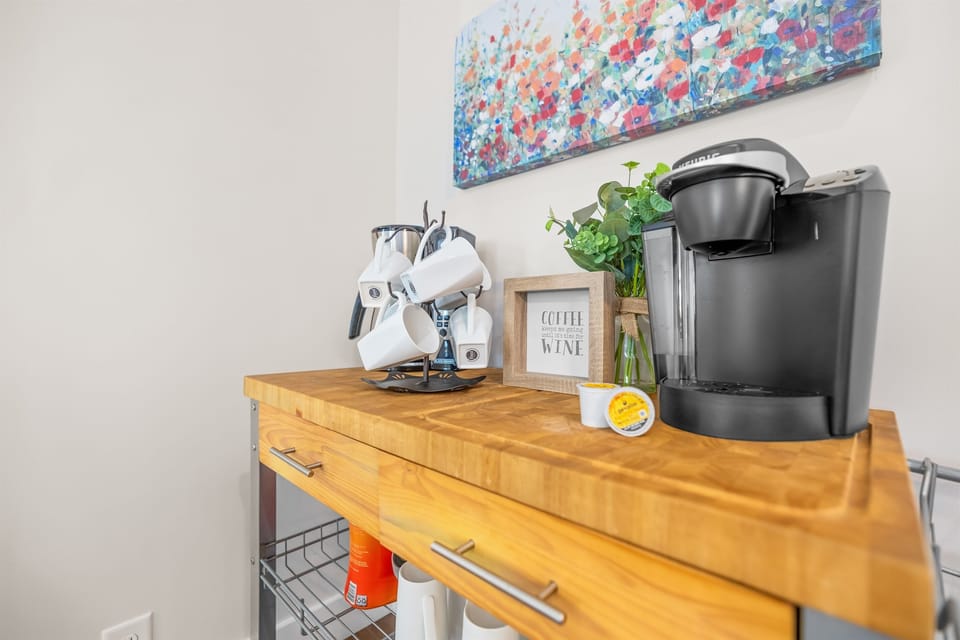 Keurig and supplied K-cups to start your lakeside mornings off right!