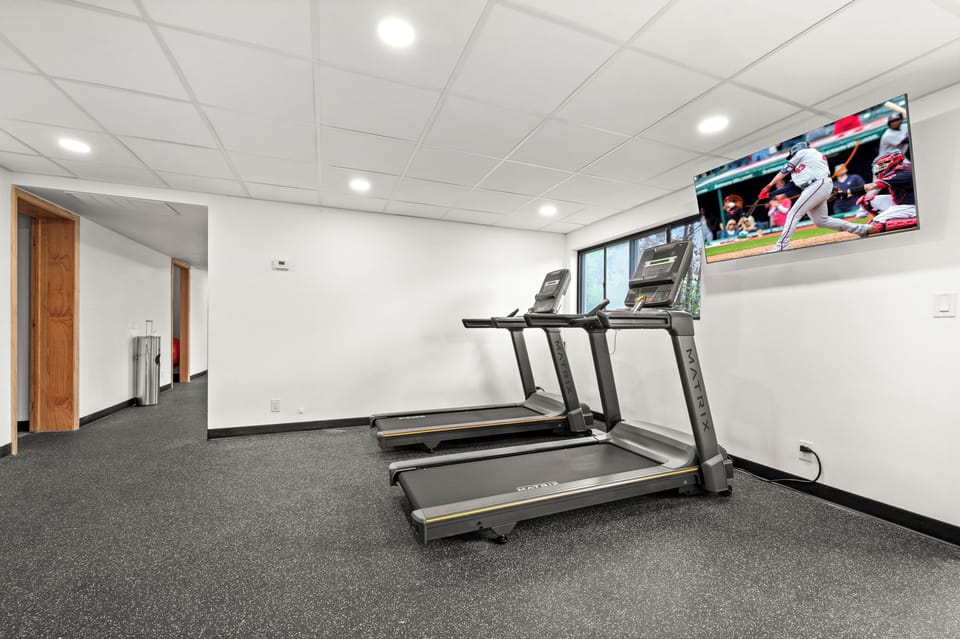 Get in a morning workout or evening cardio session on the treadmills while catching up on your favorite shows.