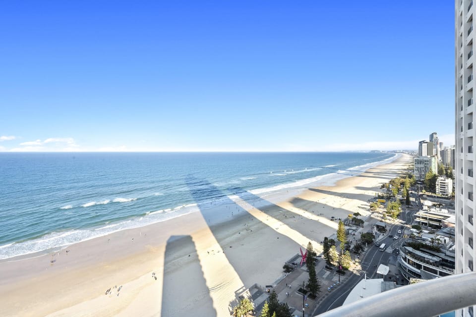 Glittering ocean view from the balcony