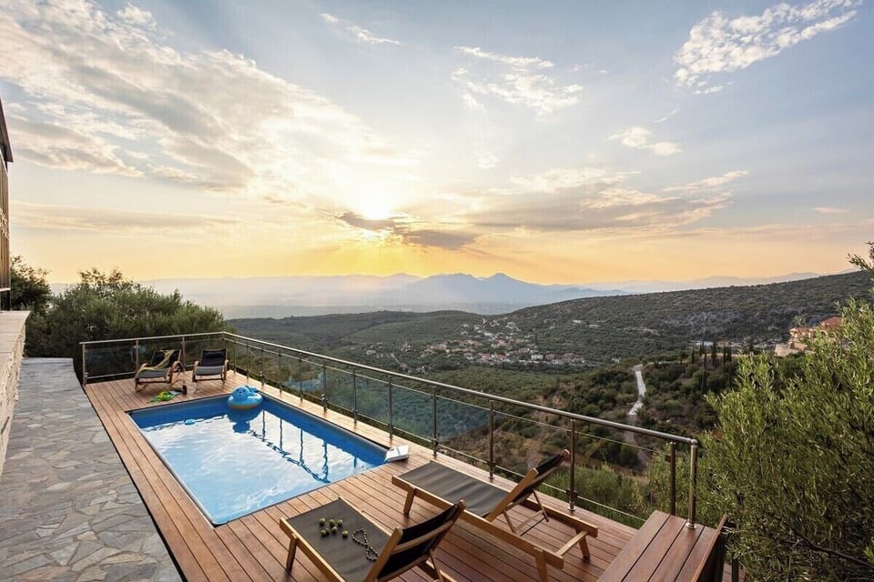 Sunset hour by the pool