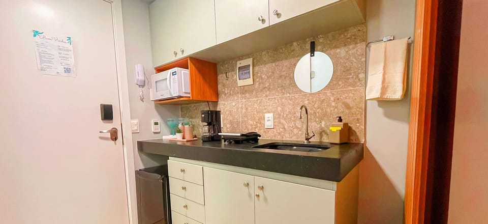 Apartment | Private kitchen | Mini-fridge, microwave, cookware/dishes/utensils