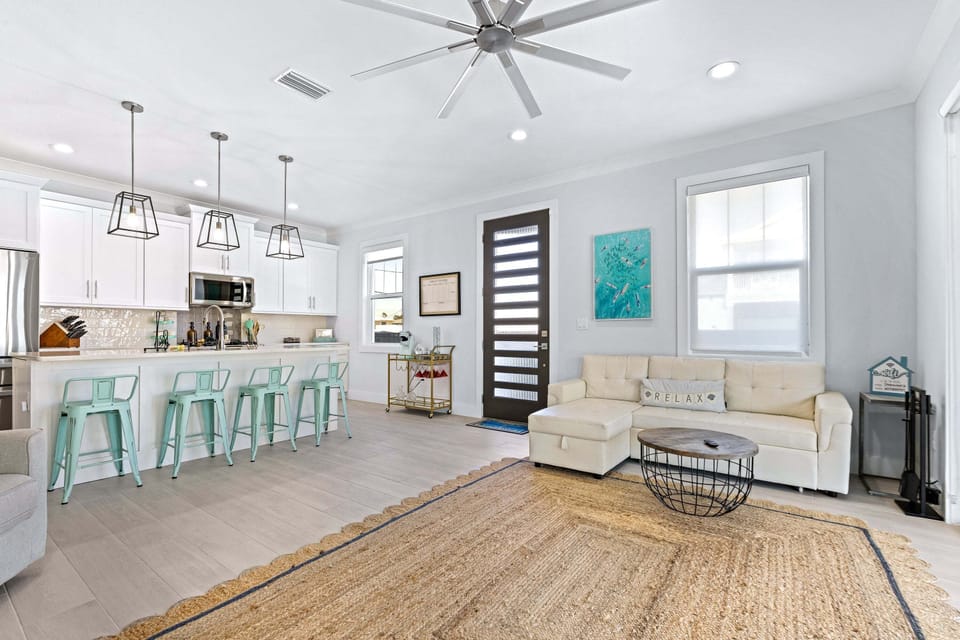 Front door and 1st level living areas.