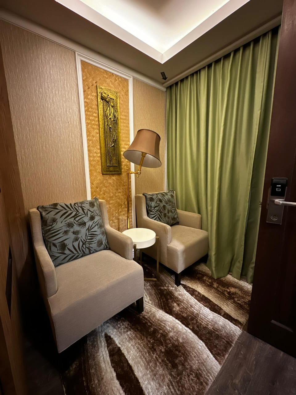 Premium Triple Room, Garden View | Desk, blackout drapes, soundproofing, iron/ironing board