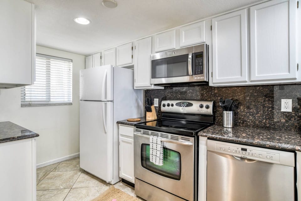 The updated appliances make cooking and clean up a breeze.
