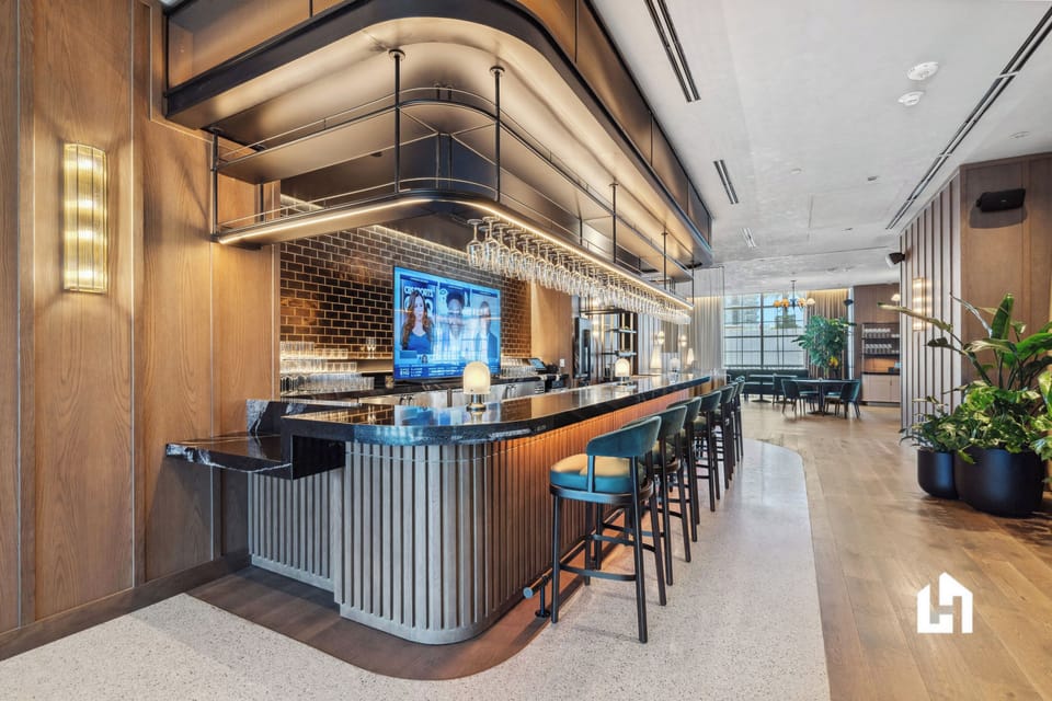 On-site bar and lounge area.