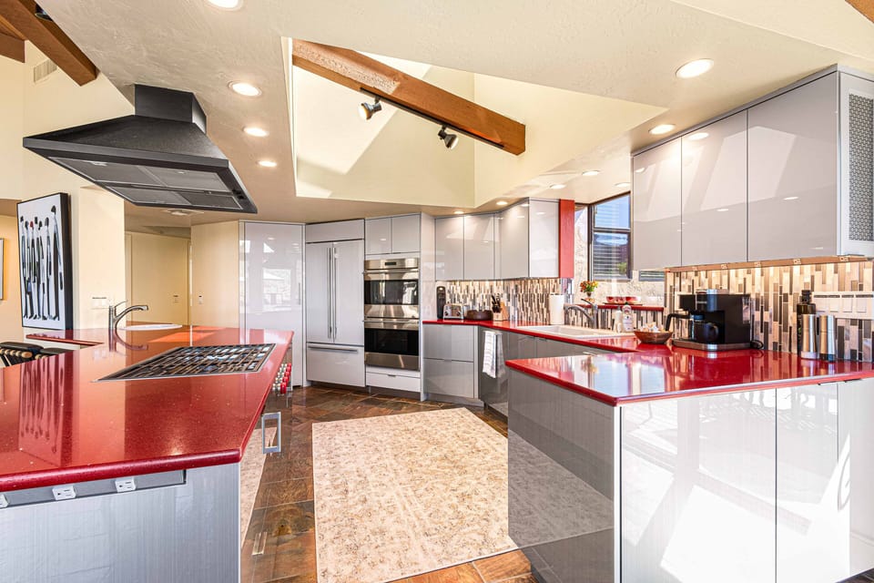 Gourmet Kitchen featuring Professional Grade Stainless Steel Appliances.