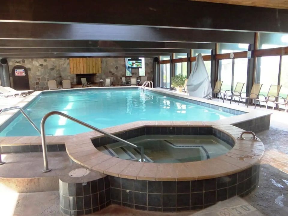 Indoor pool at summit village open year round.