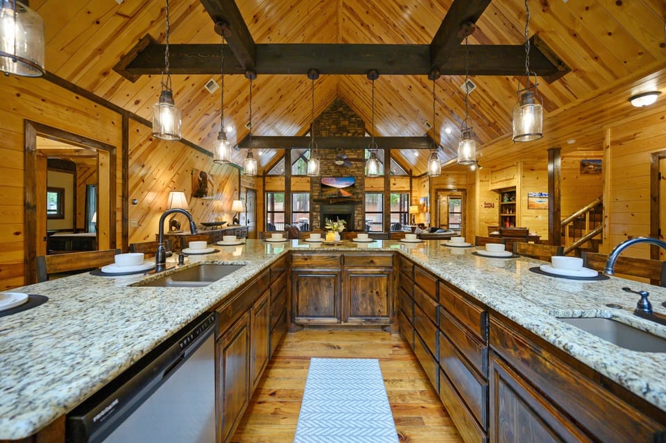 The chef's kitchen is perfect for preparing meals and entertaining.